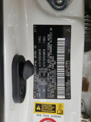 5TDJKRFH1FS123201 - 2015 TOYOTA HIGHLANDER XLE 白色 照片 13