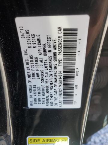 1HGCR2F74DA194634 - 2013 HONDA ACCORD EX შავი ფოტო 13