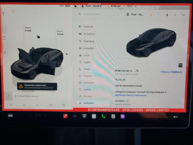 5YJ3E1EA9SF975445 - 2025 TESLA MODEL 3 黑色 照片 9