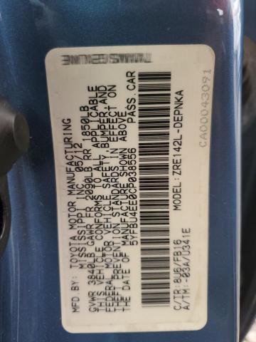 5YFBU4EE0CP038556 - 2012 TOYOTA COROLLA BASE 蓝色 照片 23