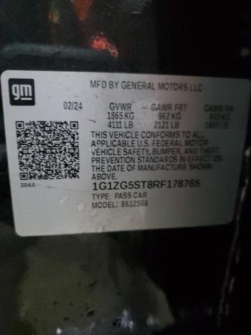 1G1ZG5ST8RF178765 - 2024 CHEVROLET MALIBU RS BLACK photo 12