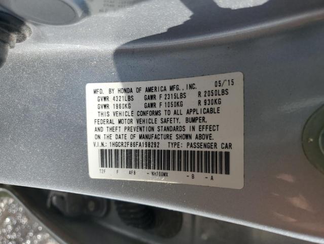 1HGCR2F86FA198292 - 2015 HONDA ACCORD EXL SILVER photo 13