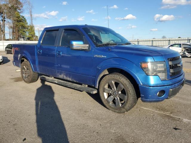 1FTFW1CF8DKD40148 - 2013 FORD F150 SUPERCREW BLUE photo 4