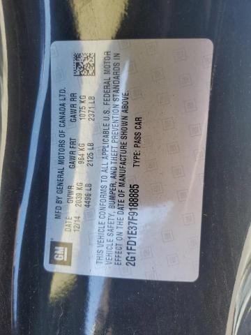 2G1FD1E37F9188885 - 2015 CHEVROLET CAMARO LT BLACK photo 12