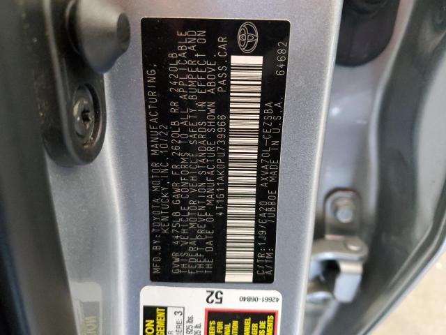 4T1G11AK0PU739966 - 2023 TOYOTA CAMRY SE NIGHT SHADE SILVER photo 13