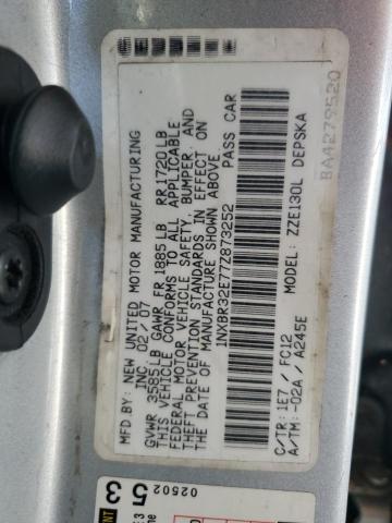 1NXBR32E77Z873252 - 2007 TOYOTA COROLLA CE Gümüş foto 12