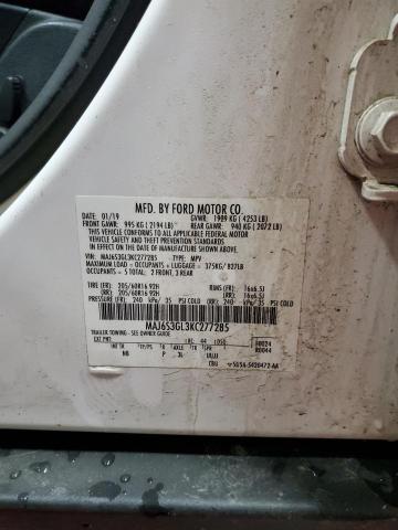 MAJ6S3GL3KC277285 - 2019 FORD ECOSPORT SE Biały zdjęcie 13