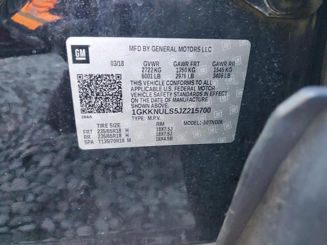 1GKKNULS5JZ215700 - 2018 GMC ACADIA SLT-1 BLACK photo 13