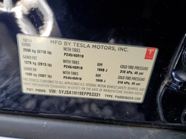 5YJSA1H19EFP63331 - 2014 TESLA MODEL S Mavi foto 12
