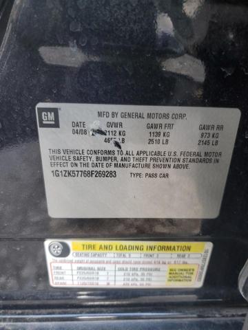 1G1ZK57768F269283 - 2008 CHEVROLET MALIBU LTZ 石墨色 照片 12