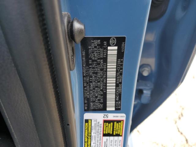 4T1T11AK7RU214663 - 2024 TOYOTA CAMRY SE NIGHT SHADE BLUE photo 12