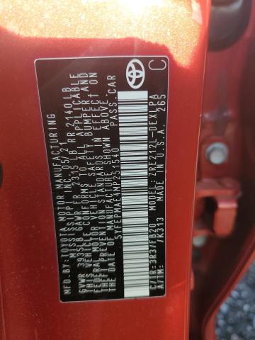 5YFEPMAE4MP251540 - 2021 TOYOTA COROLLA LE RED photo 12