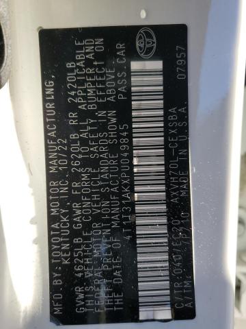 4T1T31AKXPU049845 - 2023 TOYOTA CAMRY SE NIGHT SHADE WHITE photo 13