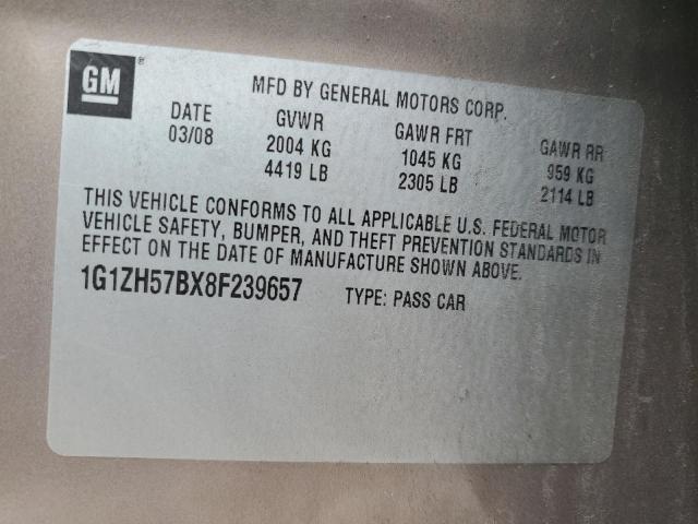 1G1ZH57BX8F239657 - 2008 CHEVROLET MALIBU 1LT TAN photo 12