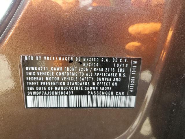 3VWDP7AJ3DM388497 - 2013 VOLKSWAGEN JETTA SE BROWN photo 12