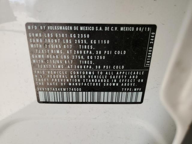 3VV1B7AX4KM174500 - 2019 VOLKSWAGEN TIGUAN S 白色 照片 25