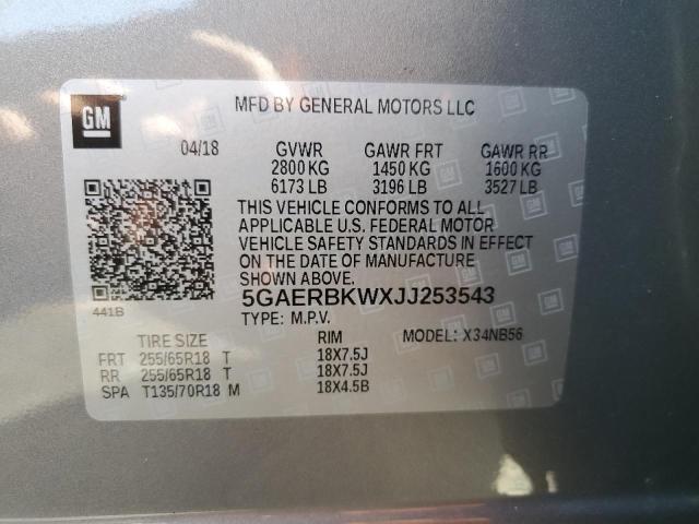 5GAERBKWXJJ253543 - 2018 BUICK ENCLAVE ESSENCE 金色 照片 13