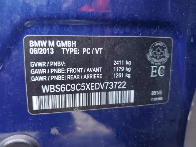 WBS6C9C5XEDV73722 - 2014 BMW M6 GRAN COUPE BLUE photo 12