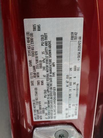 5LMCJ2C95GUJ22123 - 2016 LINCOLN MKC SELECT RED photo 13