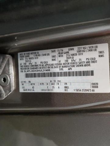 5LMTJ3DH3HUL31406 - 2017 LINCOLN MKC RESERVE თაფლისფერი ფოტო 14