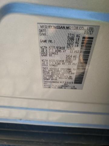 5N1DR2MN0HC673515 - 2017 NISSAN PATHFINDER S SILVER photo 13