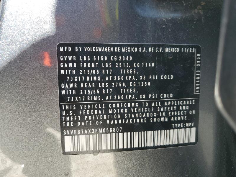 3VVRB7AX3RM056807 - 2024 VOLKSWAGEN TIGUAN S 灰色 照片 14