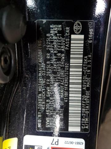 4T1BF1FK3HU757092 - 2017 TOYOTA CAMRY LE BLACK photo 13