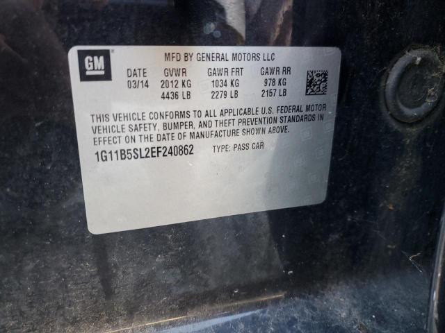 1G11B5SL2EF240862 - 2014 CHEVROLET MALIBU LS 黑色 照片 12