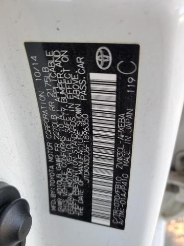 JTDKN3DU6F1896350 - 2015 TOYOTA PRIUS WHITE photo 12