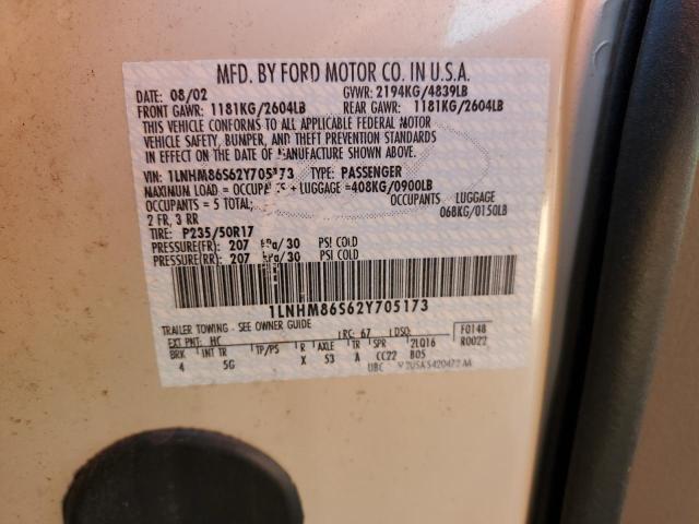 1LNHM86S62Y705173 - 2002 LINCOLN LS 棕色 照片 12