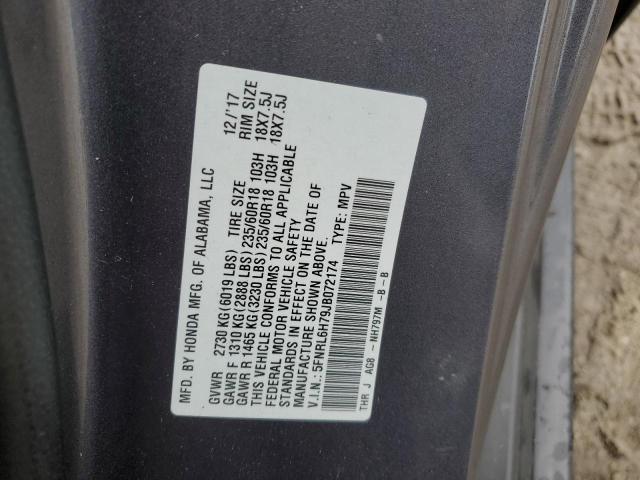 5FNRL6H79JB072174 - 2018 HONDA ODYSSEY EXL Grau Foto 14