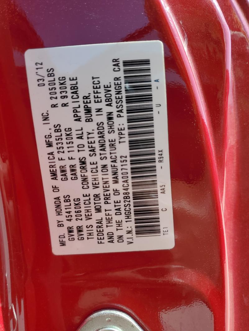 1HGCS2B84CA007152 - 2012 HONDA ACCORD EXL RED photo 13