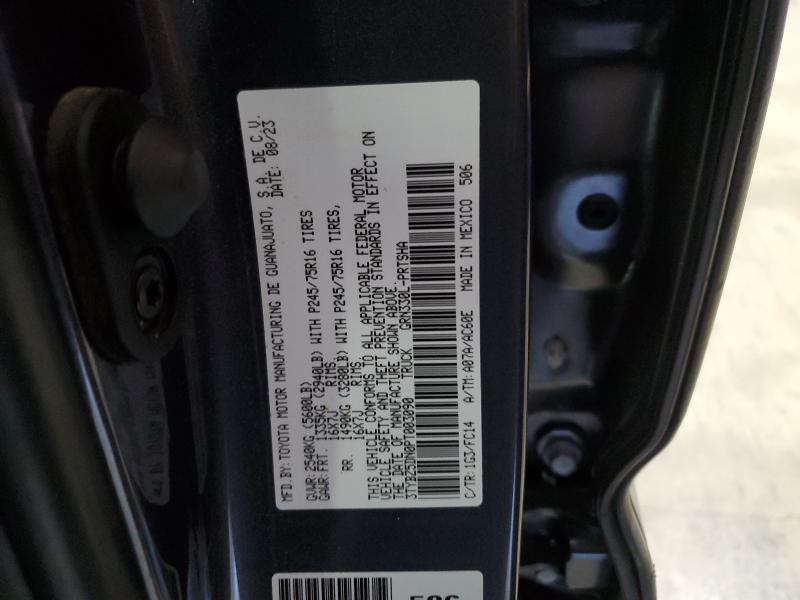 3TYBZ5DN0PT003090 - 2023 TOYOTA TACOMA DOUBLE CAB 石墨色 照片 12