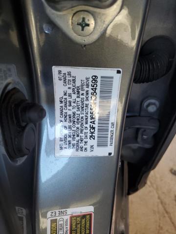2HGFA16559H364599 - 2009 HONDA CIVIC LX Գրաֆիտ լուսանկար 12