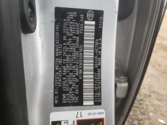 4T1BK1EB2EU081825 - 2014 TOYOTA AVALON BASE 银色 照片 12