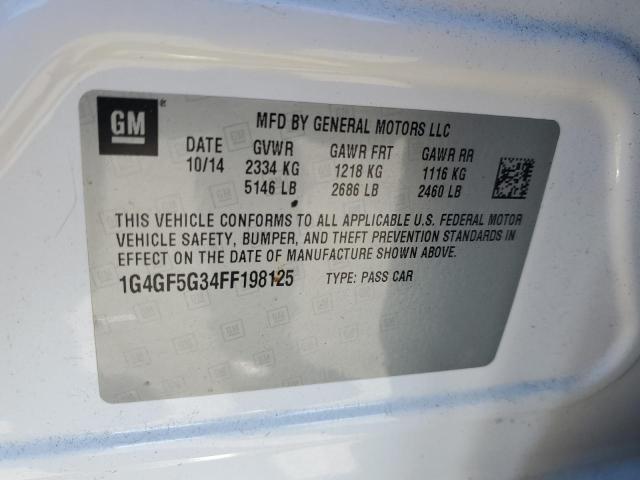 1G4GF5G34FF198125 - 2015 BUICK LACROSSE PREMIUM 白色 照片 13