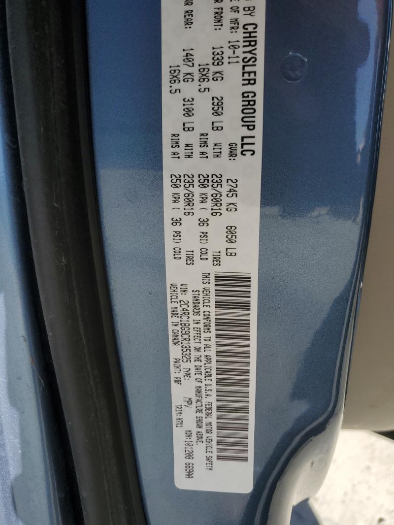 2C4RC1BG9CR135325 - 2012 CHRYSLER TOWN & COU TOURING BLUE photo 12