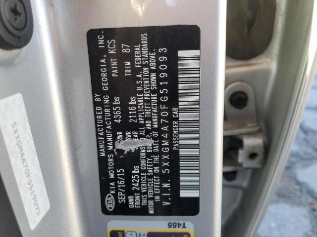 5XXGM4A70FG519093 - 2015 KIA OPTIMA LX SILVER photo 13