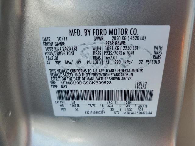 1FMCU0DG9CKB09523 - 2012 FORD ESCAPE XLT 金色 照片 13