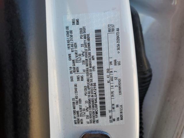 1FMCU0F64LUA12156 - 2020 FORD ESCAPE S WHITE photo 13