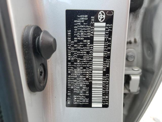 5YFEPRAE6LP059340 - 2020 TOYT COROLLA LE 银色 照片 12