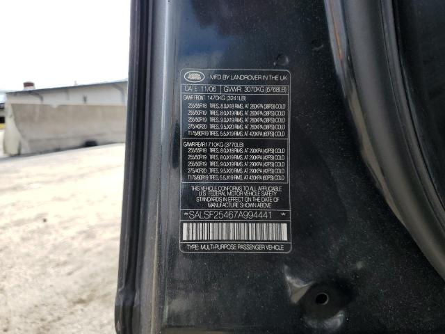SALSF25467A994441 - 2007 LAND ROVER RANGE ROVE HSE BLACK photo 13
