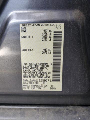 1N4AL3APXGC138071 - 2016 NISSAN ALTIMA 2.5 ნაცრისფერი ფოტო 12