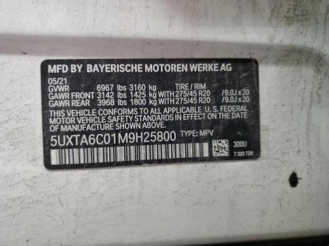 5UXTA6C01M9H25800 - 2021 BMW X5 XDRIVE45E WHITE photo 13