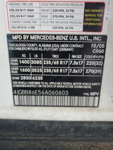 4JGBB86E56A060603 - 2006 MERCEDES-BENZ ML 350 白色 照片 13