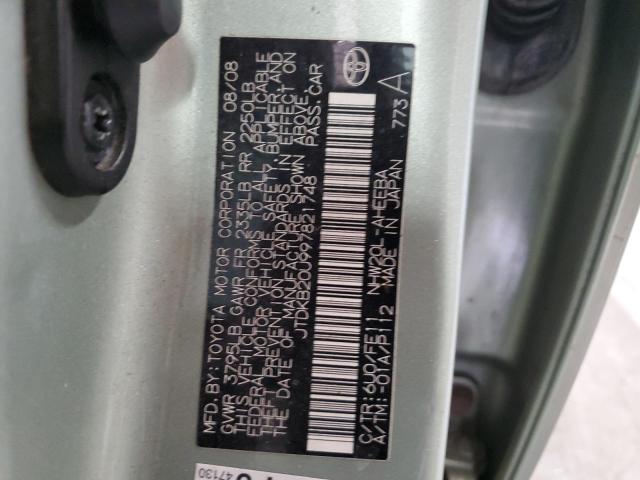 JTDKB20U997821748 - 2009 TOYOTA PRIUS GREEN photo 12