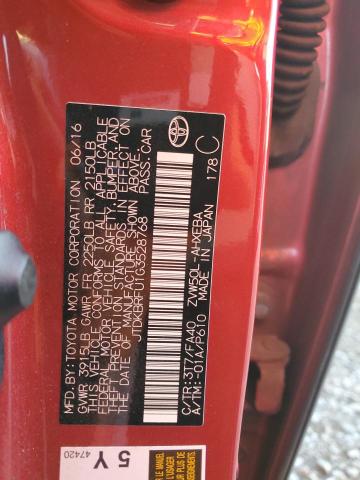 JTDKBRFU1G3528768 - 2016 TOYOTA PRIUS 勃艮第红 照片 12