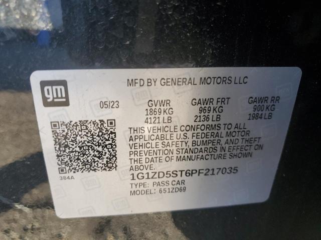 1G1ZD5ST6PF217035 - 2023 CHEVROLET MALIBU LT 黑色 照片 12