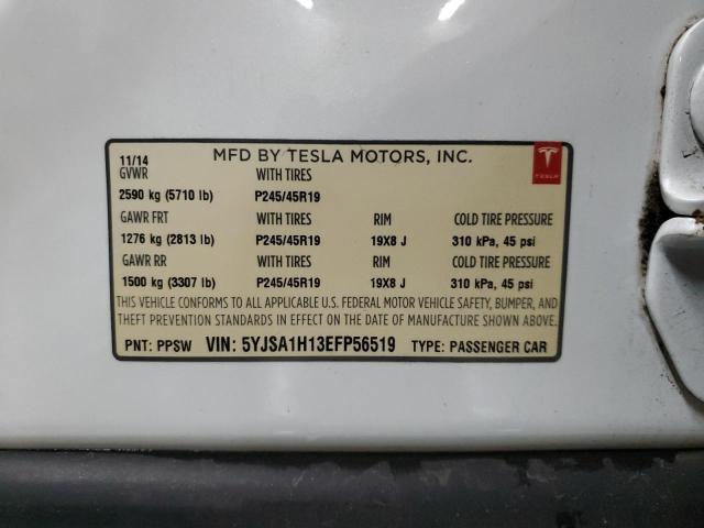 5YJSA1H13EFP56519 - 2014 TESLA MODEL S 白色 照片 12