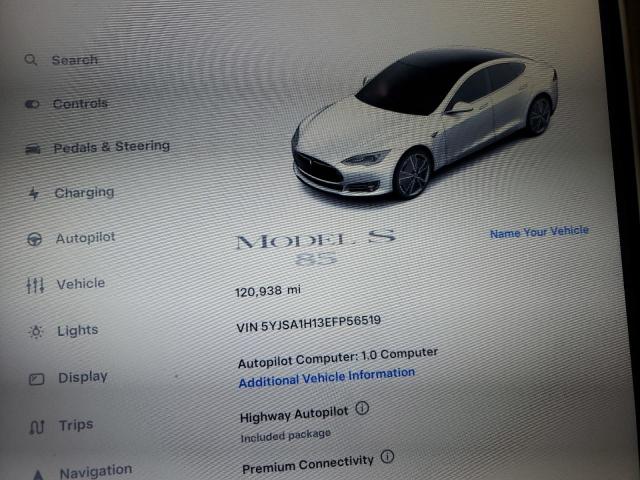 5YJSA1H13EFP56519 - 2014 TESLA MODEL S 白色 照片 9